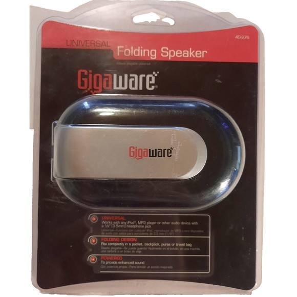 NEW Gigaware Universal MP3 Folding Speakers - 3.5mm Jack - Picture 1 of 10